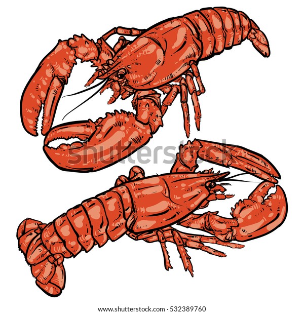 Lobster Claws On White Background Seafood Stock Vector (Royalty Free