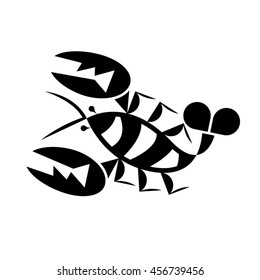 Lobster Clip Art or Logo Design, Vector