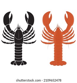 Lobster, color isolated vector illustration on a white background in cartoon style