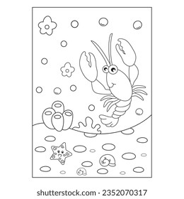 lobster coloring book pages for kids 