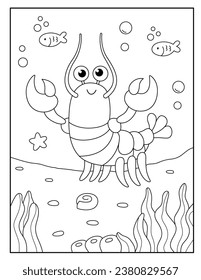 Lobster coloring pages for kids