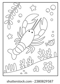 Lobster coloring pages for kids