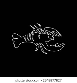 Lobster delicacy symbol. Basic outline of lobster delicacy vector symbol for website architecture detached on white foundation.