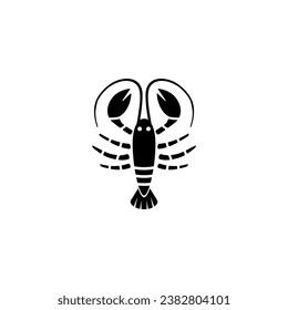 Lobster Delicacy, Underwater Omar, Crustacean. Flat Vector Icon illustration. Simple black symbol on white background. Lobster Delicacy, Crayfish sign design template for web and mobile UI element