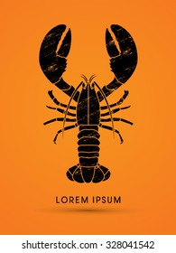 Lobster ,designed using grunge brush graphic vector.