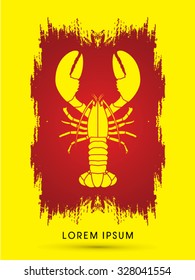 Lobster ,designed using grunge brush graphic vector.