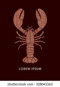 Lobster ,designed using triangle mosaic graphic vector.