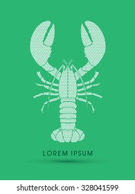 Lobster ,designed using white line triangle graphic vector.