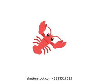 Lobster emoji illustration. Lobster vector emoticon. Lobster icon