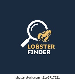 Lobster with Find logo vector design symbol graphic icon sign illustration creative idea
