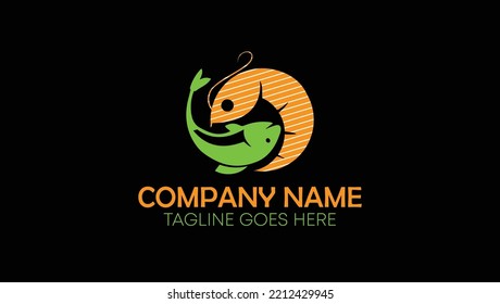 Lobster and Fish logo design for food point outdoor adventure and fishing business