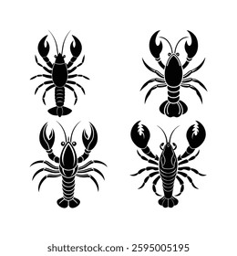 Lobster Fish Silhouette vector design