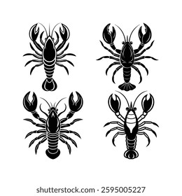 Lobster Fish Silhouette vector design