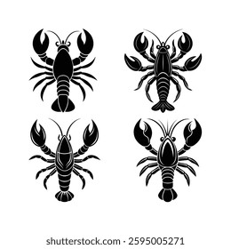 Lobster Fish Silhouette vector design