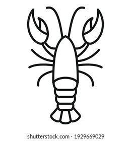 Lobster food icon. Outline lobster food vector icon for web design isolated on white background