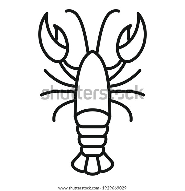 Lobster food icon. Outline lobster\
food vector icon for web design isolated on white\
background