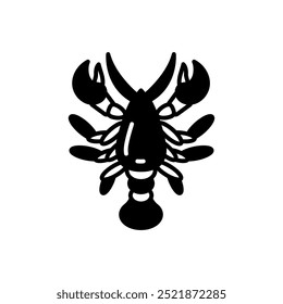 Lobster Glyph Icon, Vector illustration