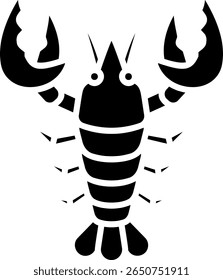Ilustração do vetor de ícone de glifo de lagosta