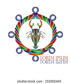 Lobster and Helm Logo vector design template. Creative idea logotype. Seafood Logotype concept icon. Fishing sign. Aquarium symbol. Creative logo for Travel & Eco Tourism, Recreation businesses.