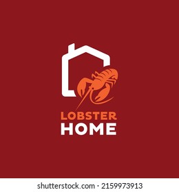 Lobster with home logo design vector graphic symbol icon sign illustration creative idea