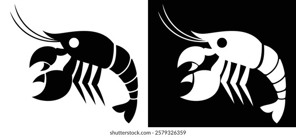 Lobster icon, lobster animal icon vector illustration.black silhouette graphic with lobster . Sea lobster icon simple style. Crawfish icon vector template.