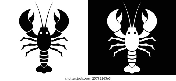 Lobster icon, lobster animal icon vector illustration.black silhouette graphic with lobster . Sea lobster icon simple style. Crawfish icon vector template.