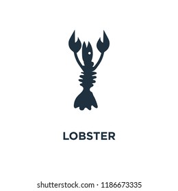 Lobster icon. Black filled vector illustration. Lobster symbol on white background. Can be used in web and mobile.