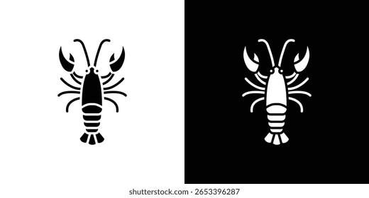 Lobster icon black silhouette for web, and mobile app