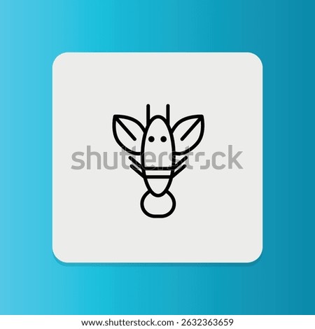 Lobster icon with clean stroke style, symbolizing seafood-free food products, especially for those allergic to shellfish.	