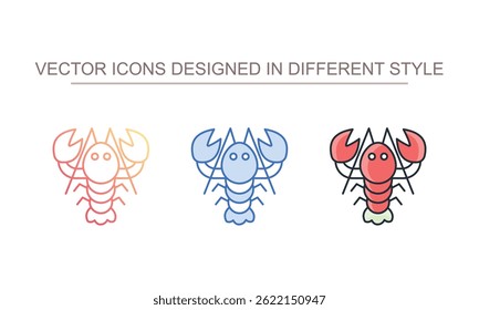 Lobster icon design with white background stock illustration