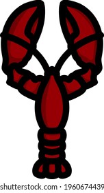 Lobster Icon. Editable Bold Outline With Color Fill Design. Vector Illustration.