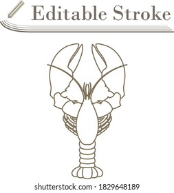 Lobster Icon. Editable Stroke Simple Design. Vector Illustration.