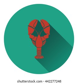 Lobster icon. Flat color design. Vector illustration.