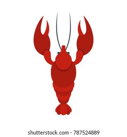Lobster icon. Flat illustration of lobster vector icon isolated on white background