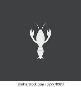  lobster icon, isolated, black background