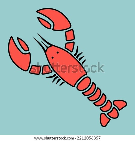 Lobster icon isolated. Flat style vector illustration