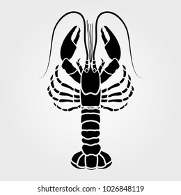Lobster icon isolated on white background.