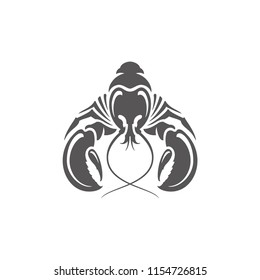 Lobster icon isolated on white background vector illustration. Seafood vector graphic silhouette.