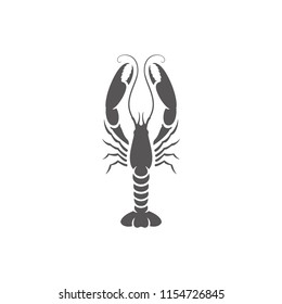 Lobster icon isolated on white background vector illustration. Seafood vector graphic silhouette.