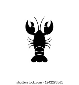 Lobster icon isolated on white background vector illustration. Seafood vector graphic silhouette.