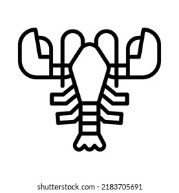 Lobster Icon. Line Art Style Design Isolated On White Background
