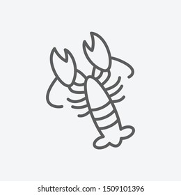 Lobster icon line symbol. Isolated vector illustration of  icon sign concept for your web site mobile app logo UI design