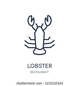 Lobster icon. Lobster linear symbol design from Restaurant collection. Simple outline element vector illustration on white background.