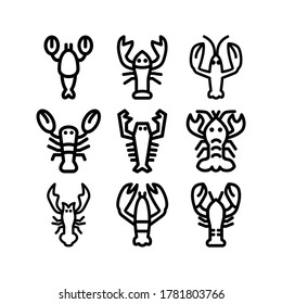 lobster icon or logo isolated sign symbol vector illustration - Collection of high quality black style vector icons
