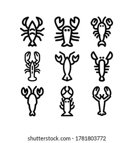 lobster icon or logo isolated sign symbol vector illustration - Collection of high quality black style vector icons
