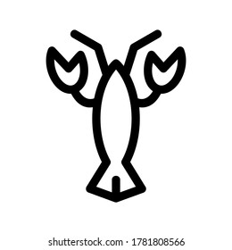 lobster icon or logo isolated sign symbol vector illustration - high quality black style vector icons
