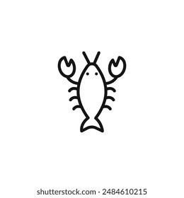 lobster icon logo sign vector outline