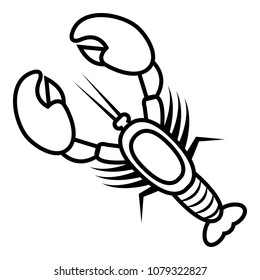 Lobster icon. Outline illustration of lobster vector icon for web