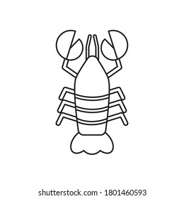 lobster icon over white background, line style, vector illustration