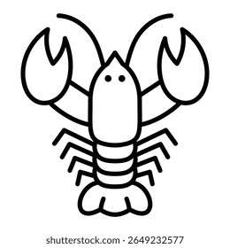 Ícone de lagosta, representando crustáceos marinhos conhecidos por suas garras e habitats costeiros.